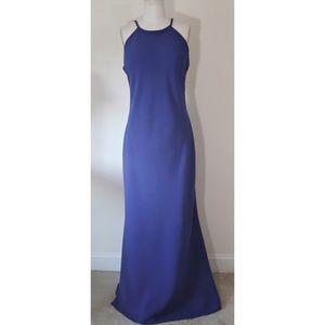 ❤️ Calvin Klein bias drape cobalt blue long gown